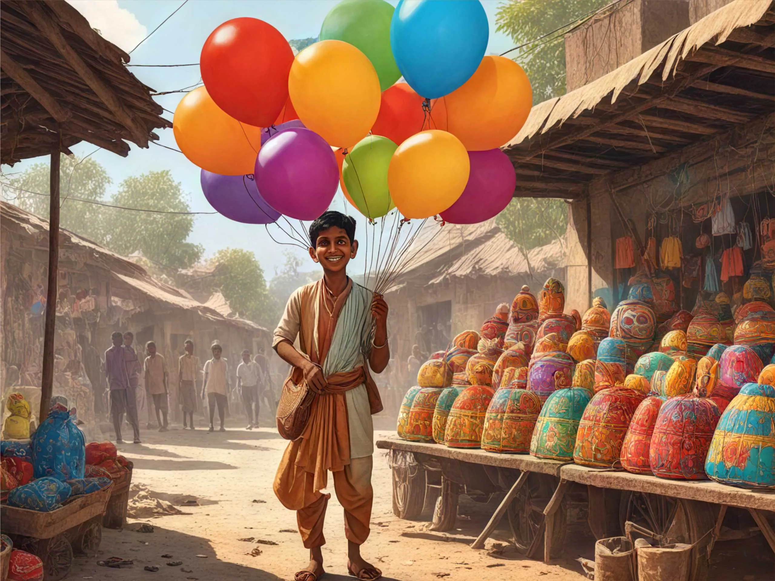 cartoon image of a balloon seller