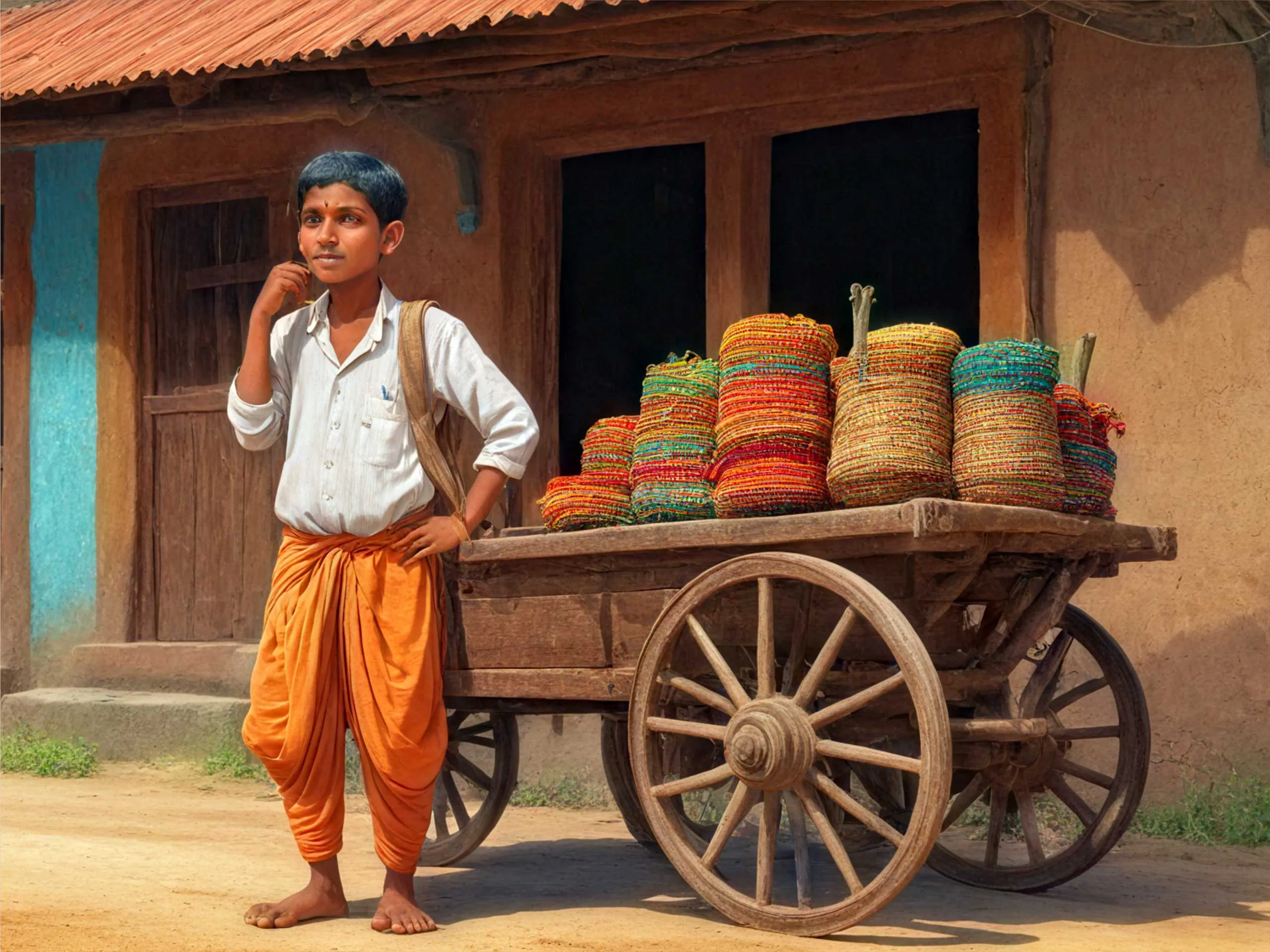 cartoon image of an Indian boy