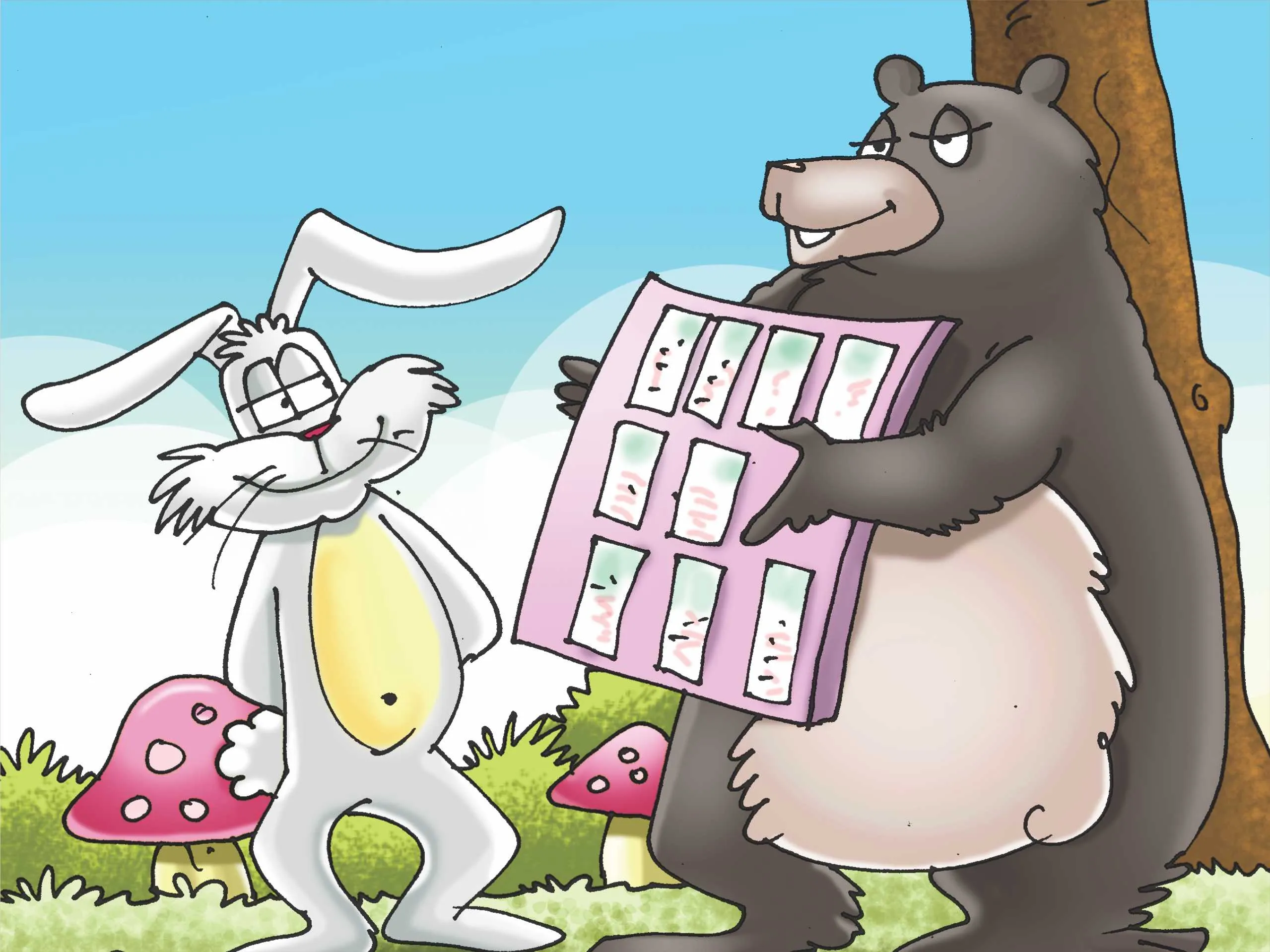 cartoon image of rabbit with a bear