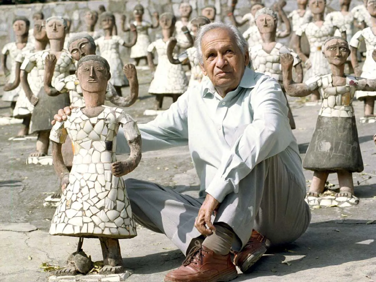 Nek Chand in Rock Garden 