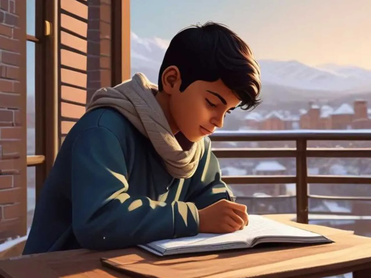 boy studying