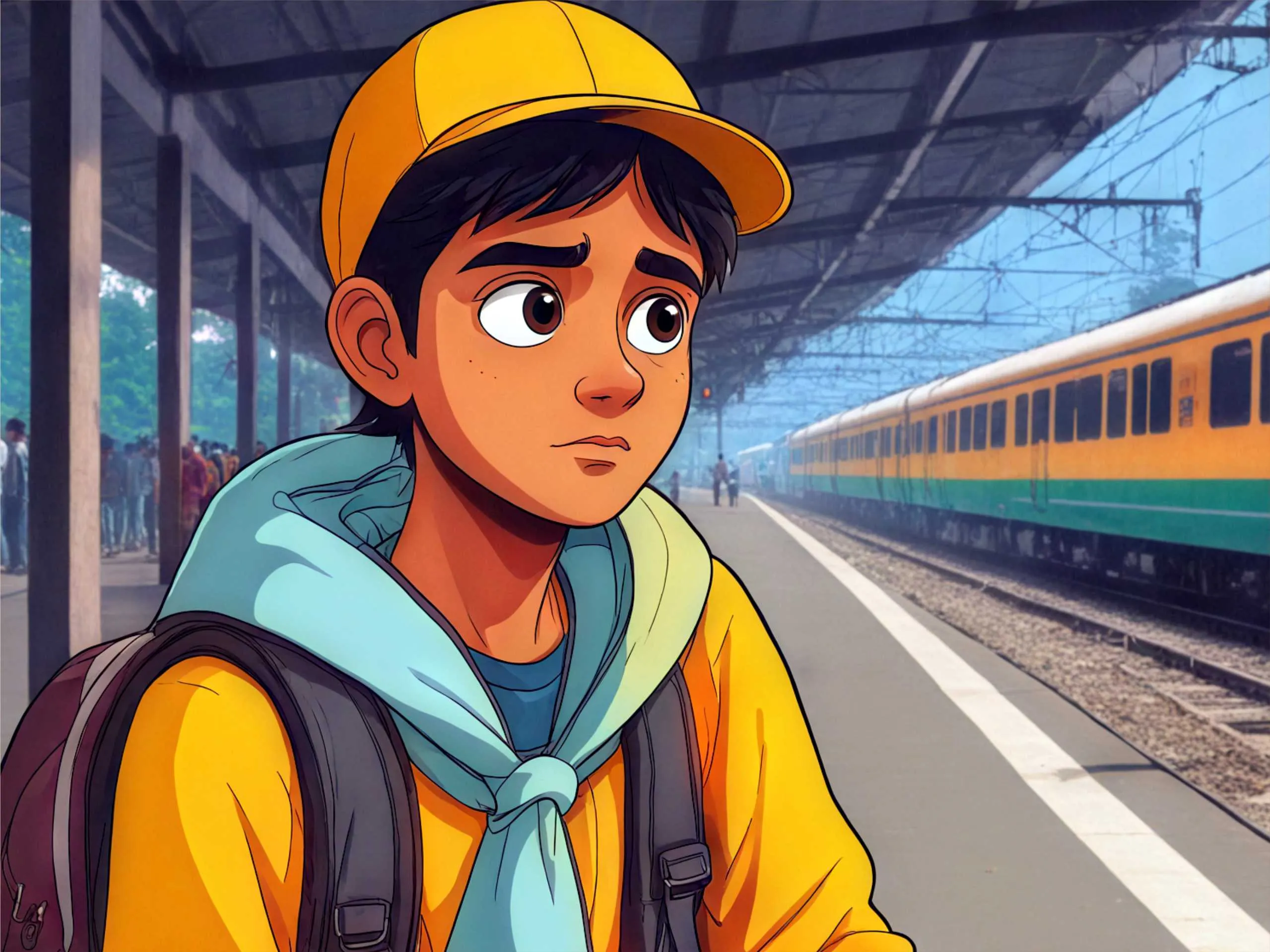 cartoon image of school student