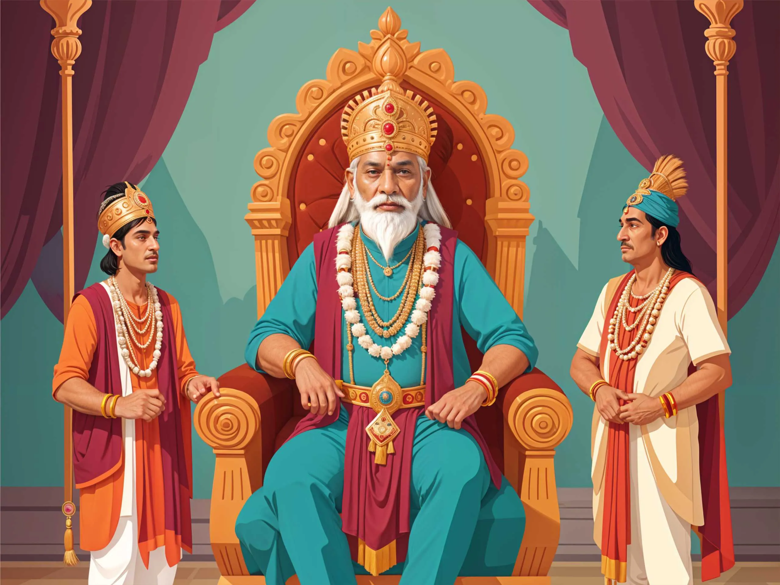 Cartoon image of Indian king