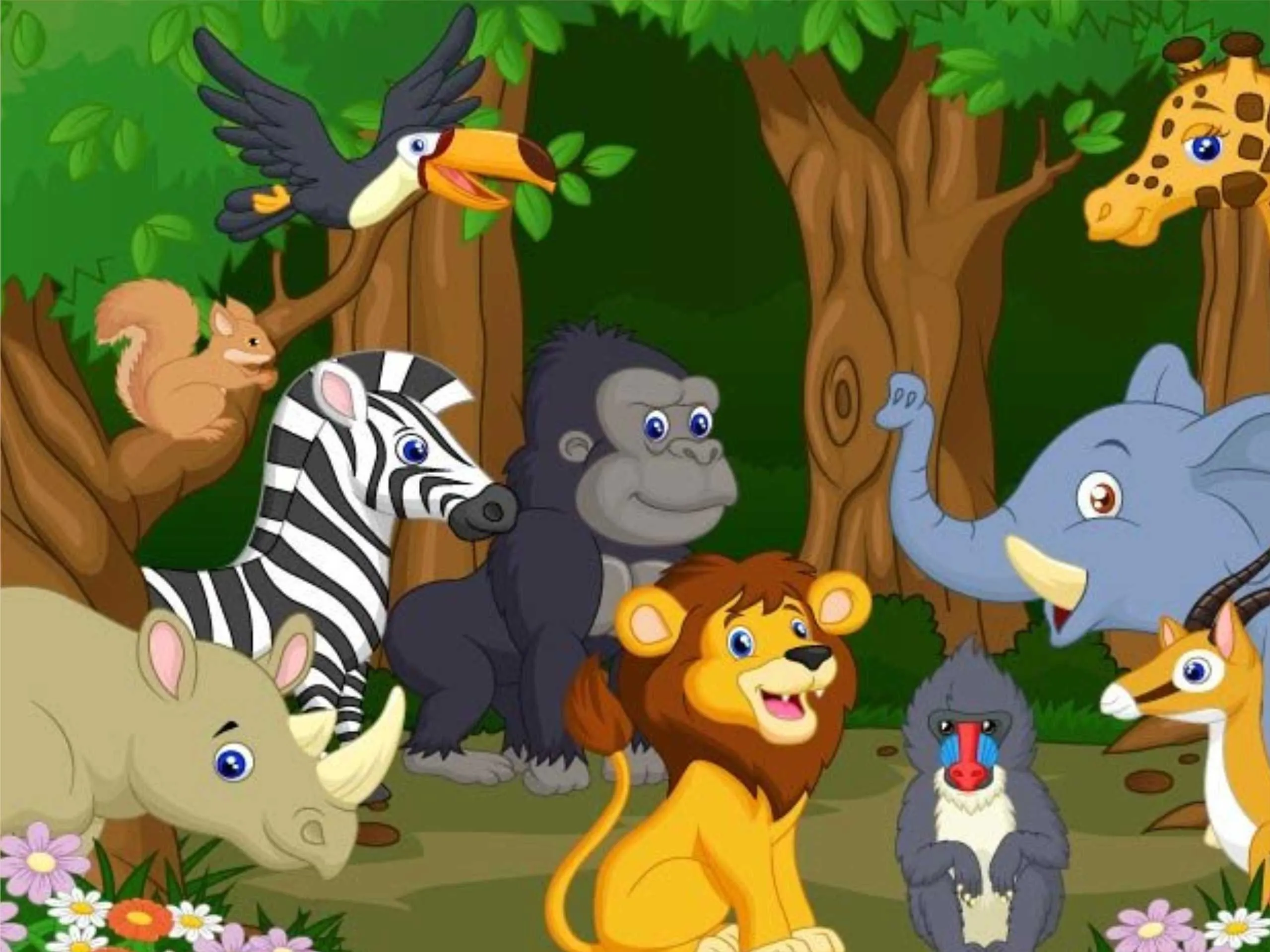 Jungle animals cartoon image