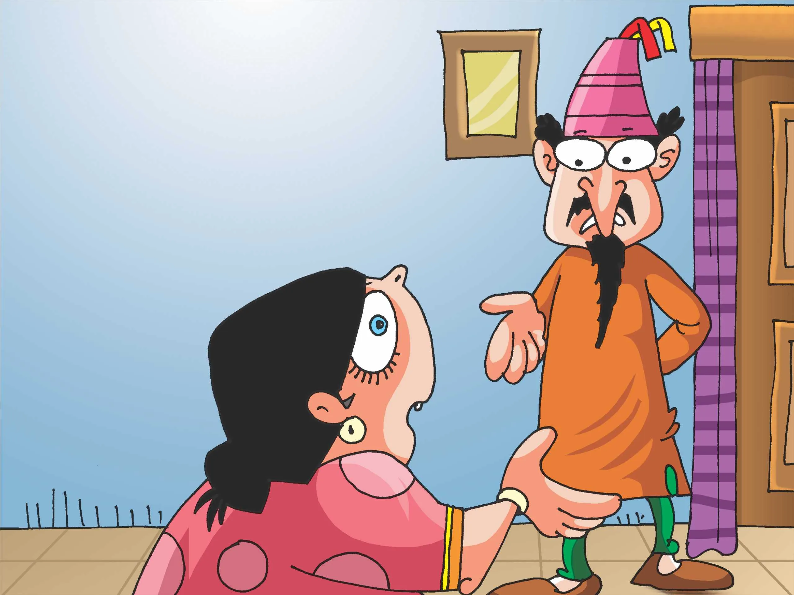 cartoon image of husband and wife