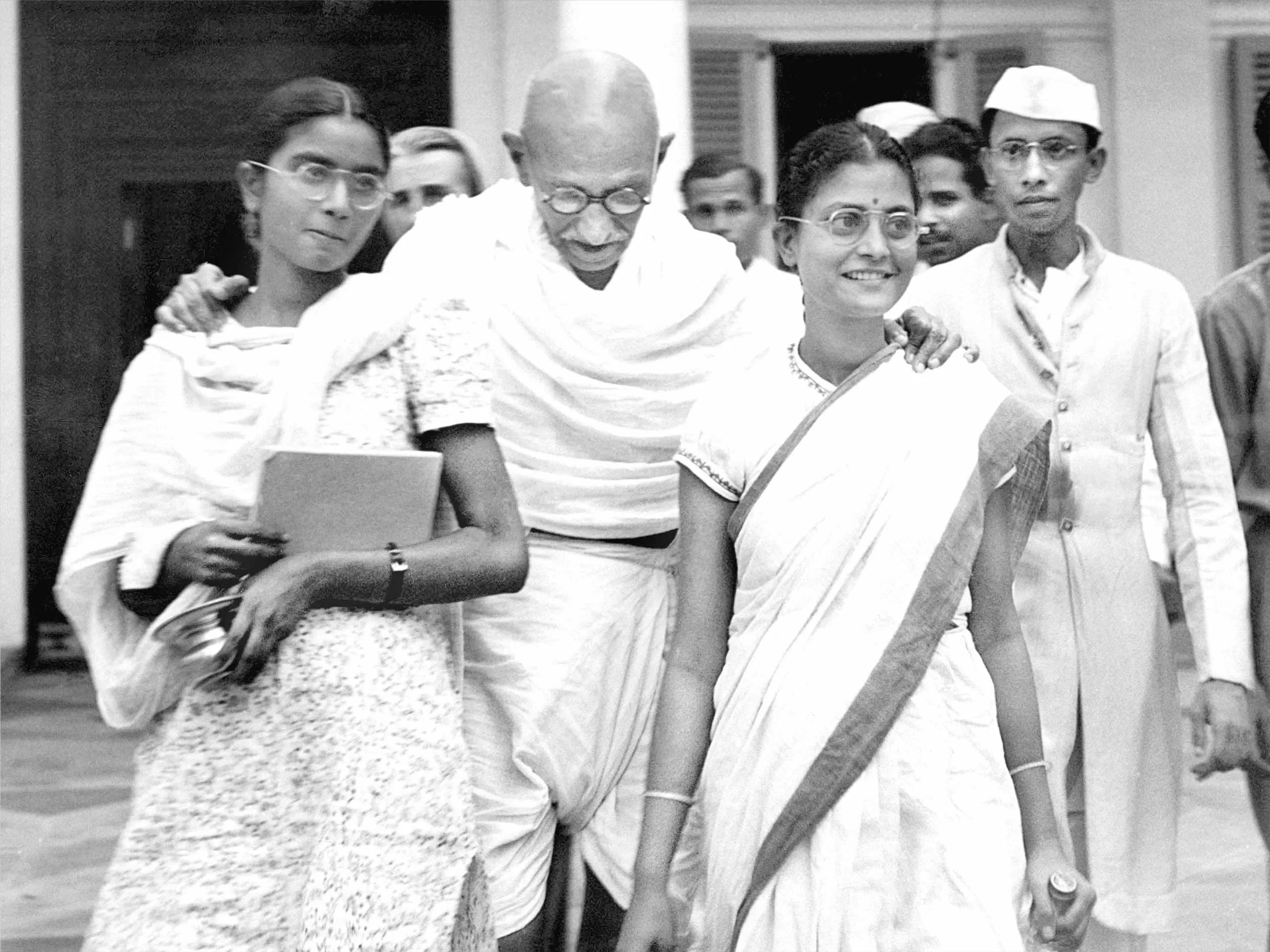 Gandhi ji with manu