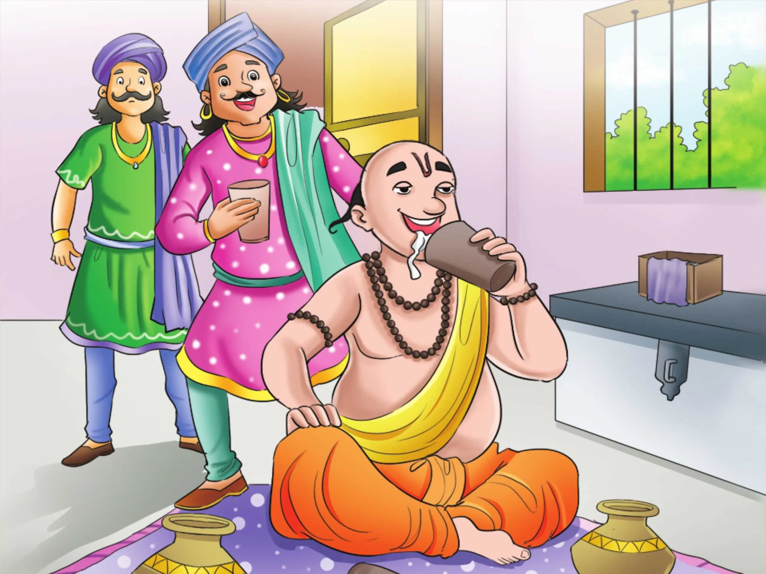 tenaliraman eating food cartoon image