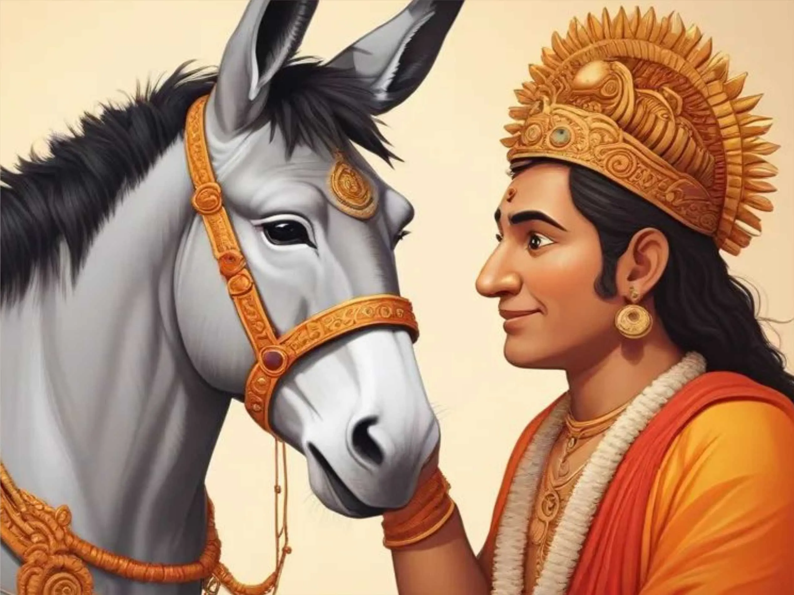 cartoon image of a donkey with god