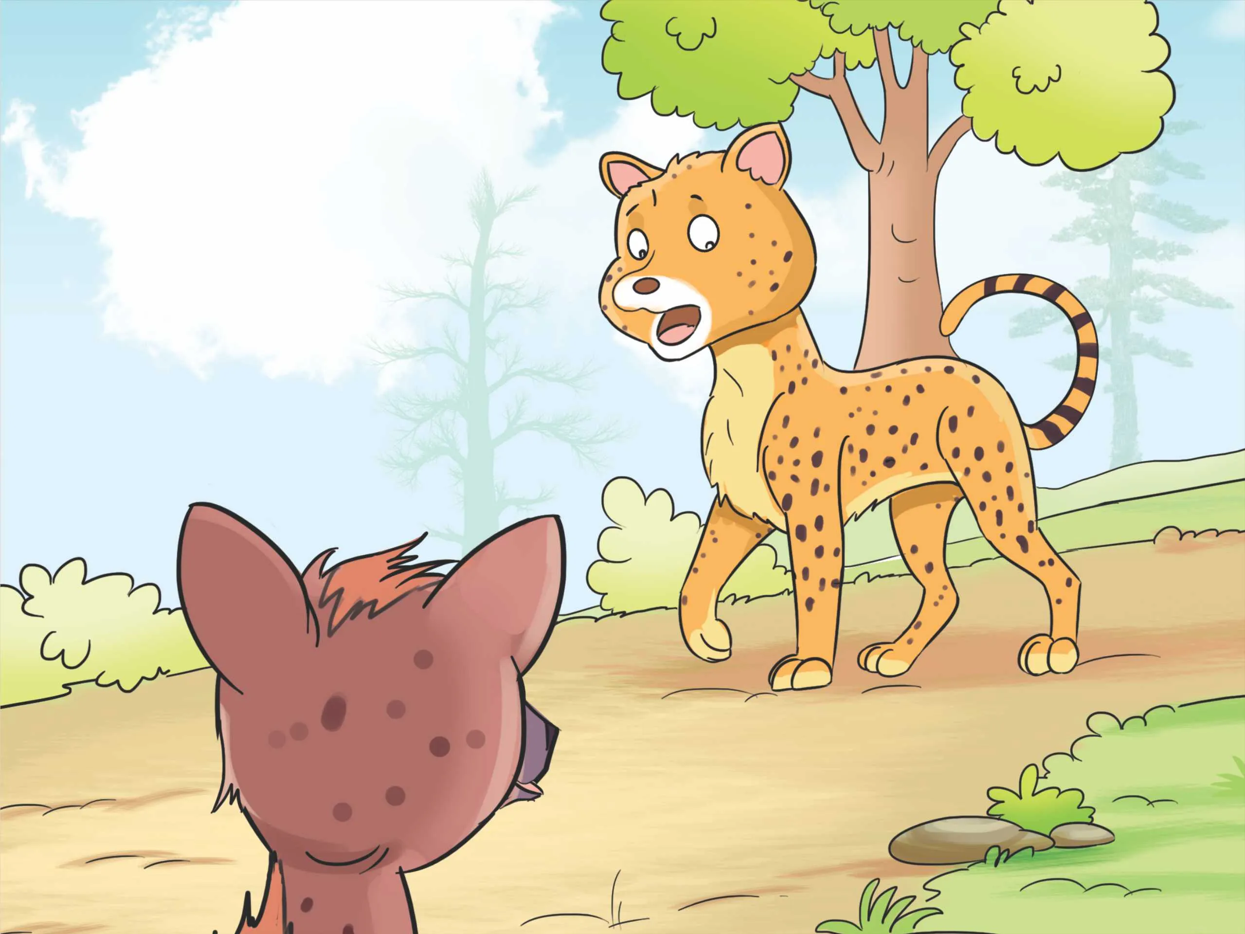 Leopard and hyena cartoon image