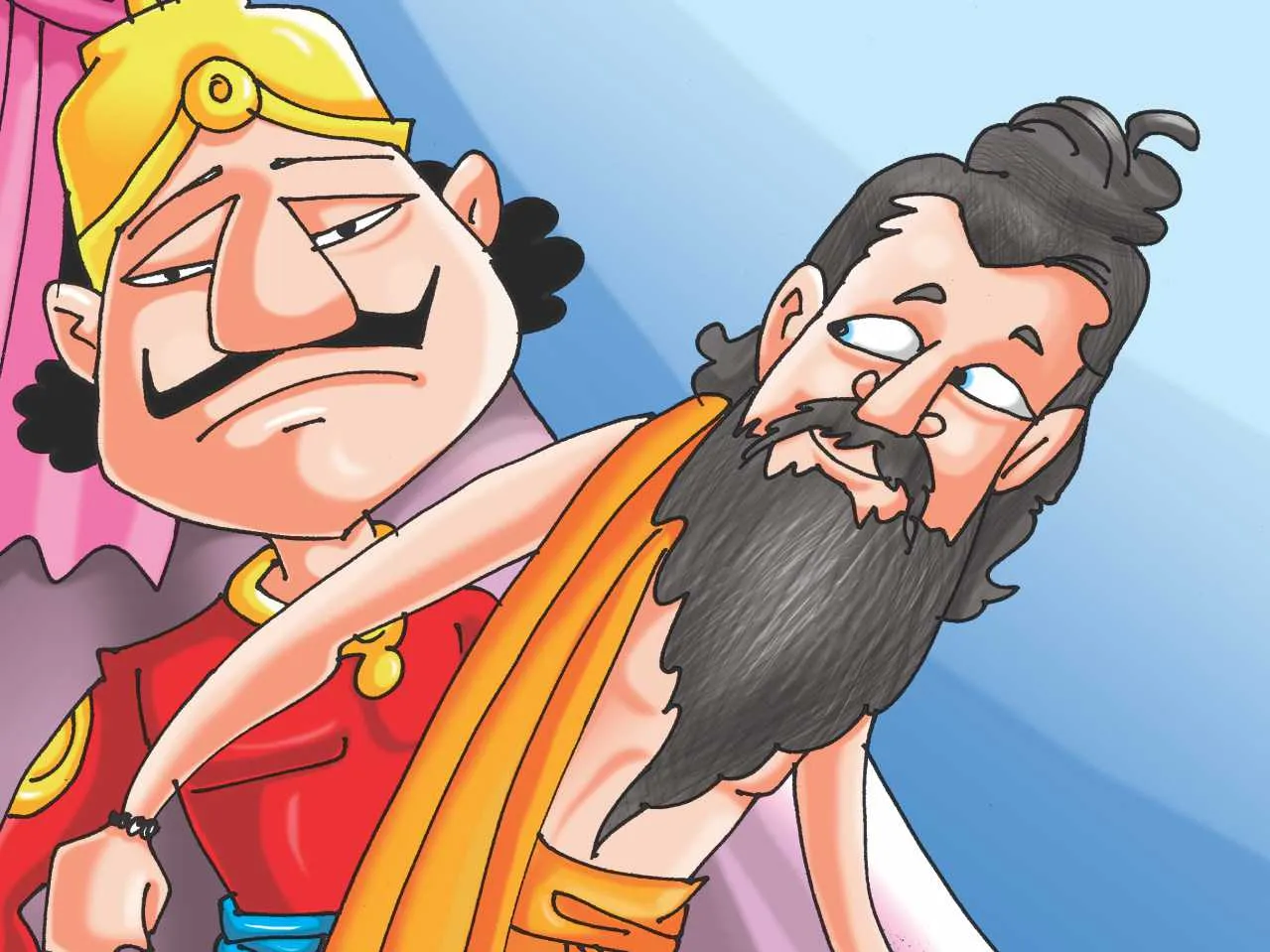 cartoon image of a king and a saint