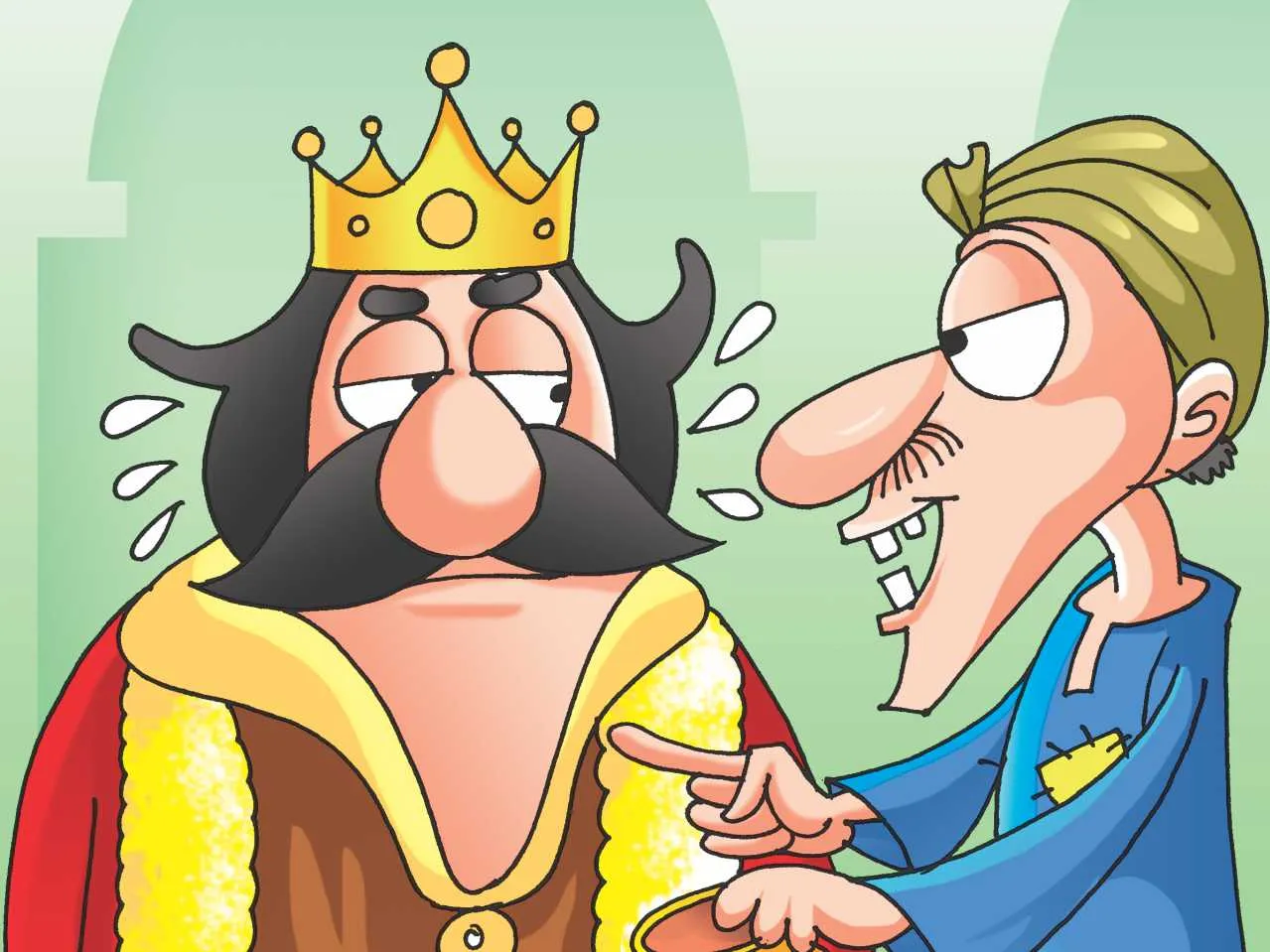 King and farmer cartoon image