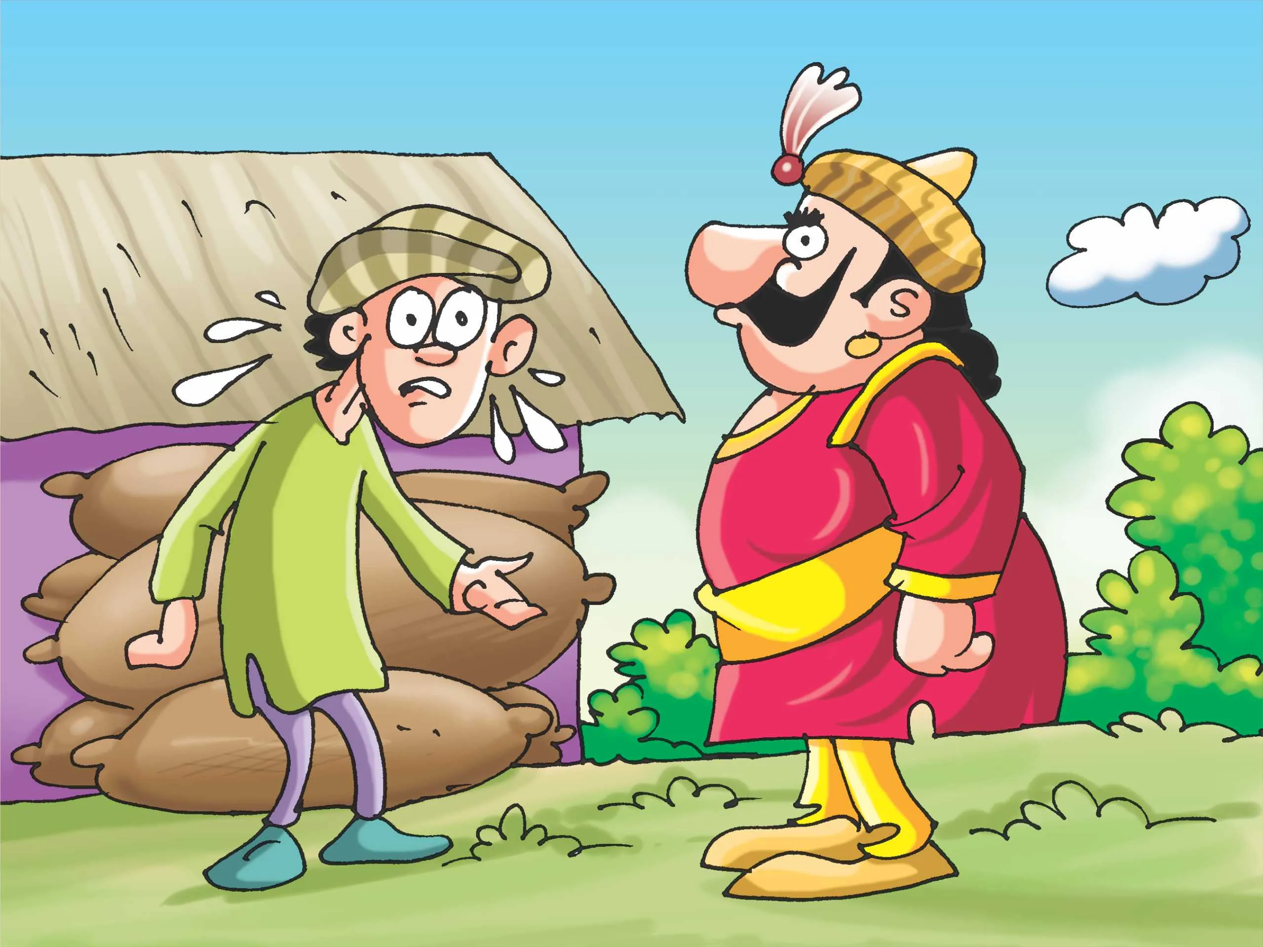 Kings men with farmer cartoon image