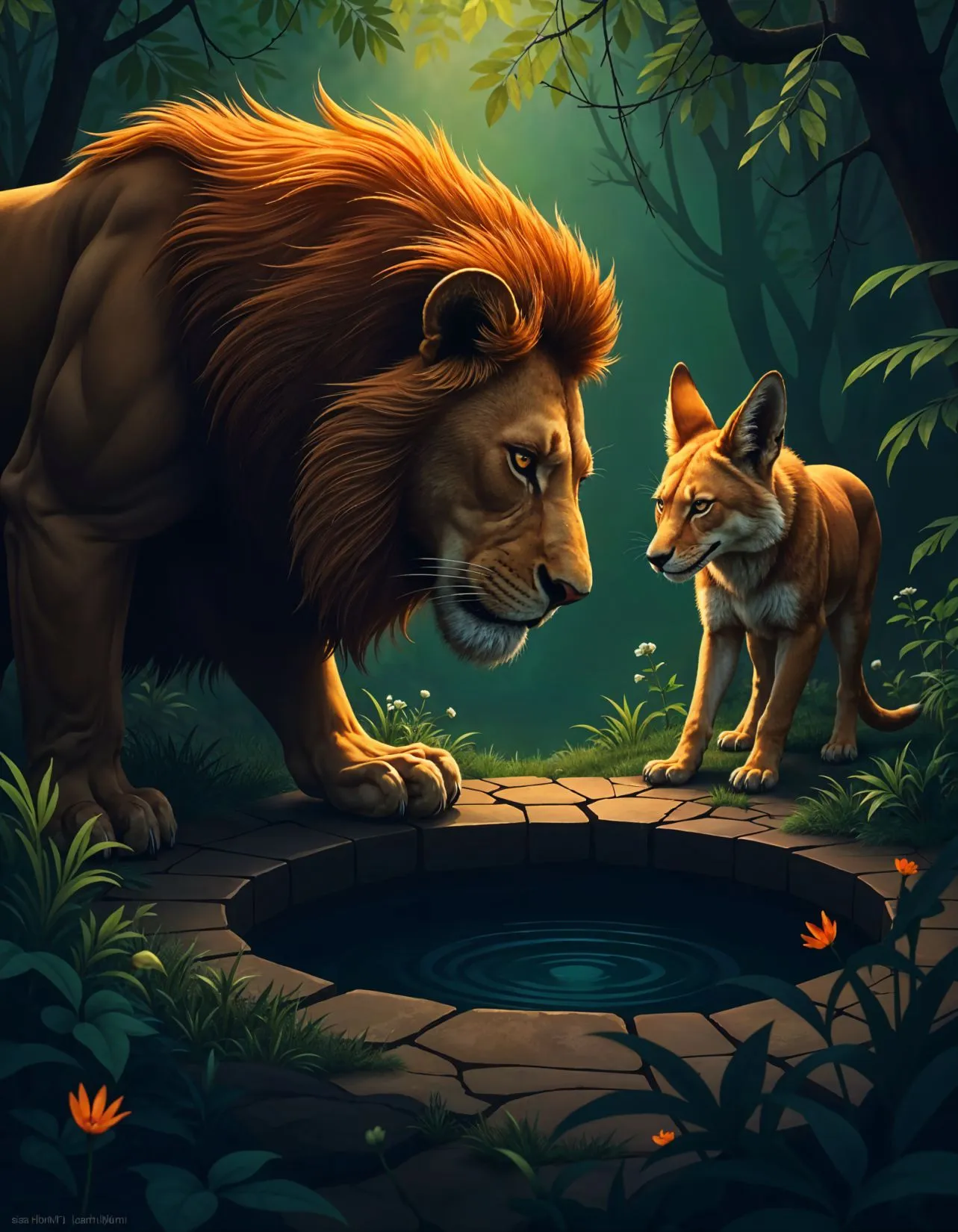 Jungle Story The Cunning of the Lion and the Jackal