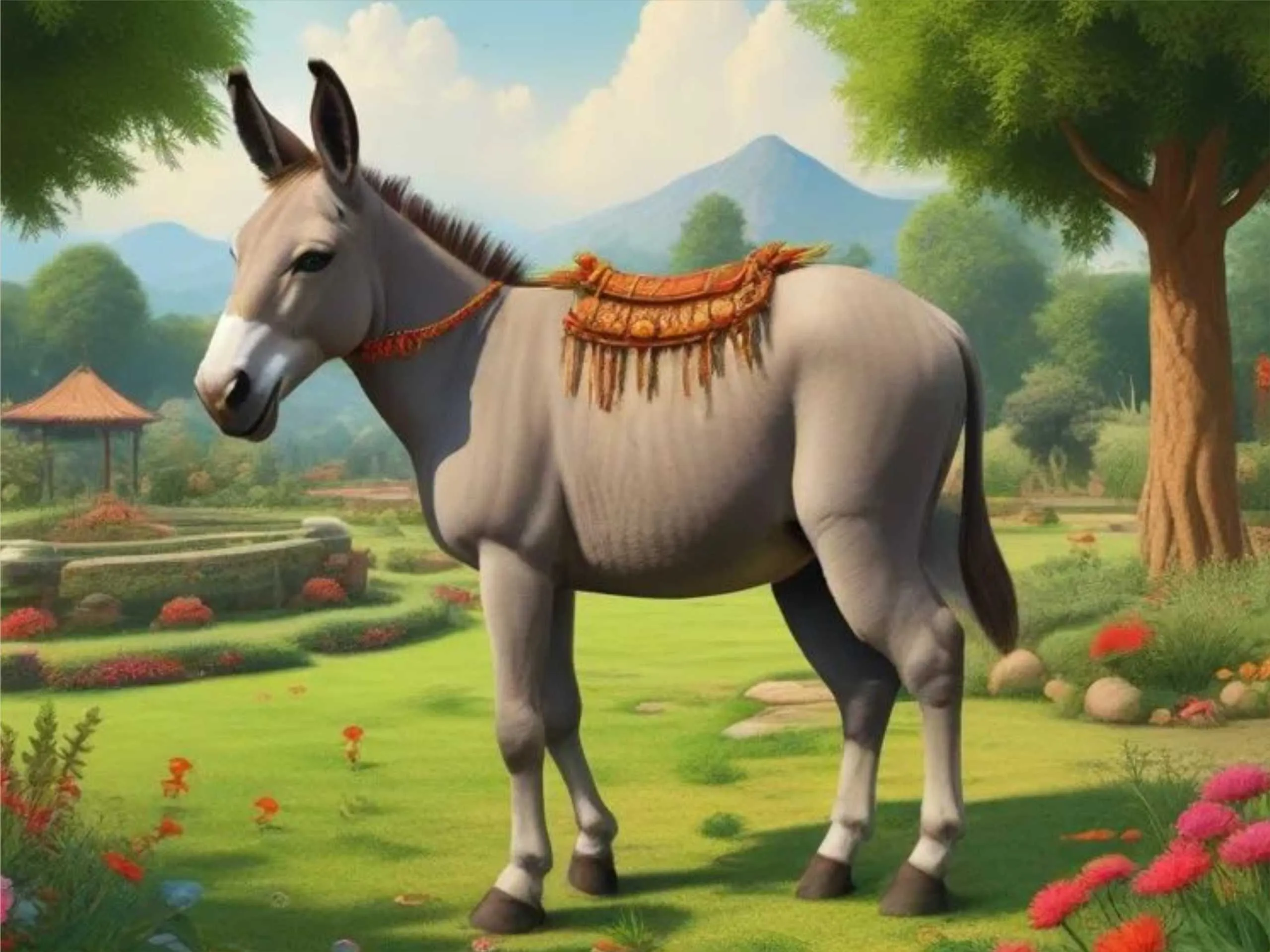 cartoon image of a donkey