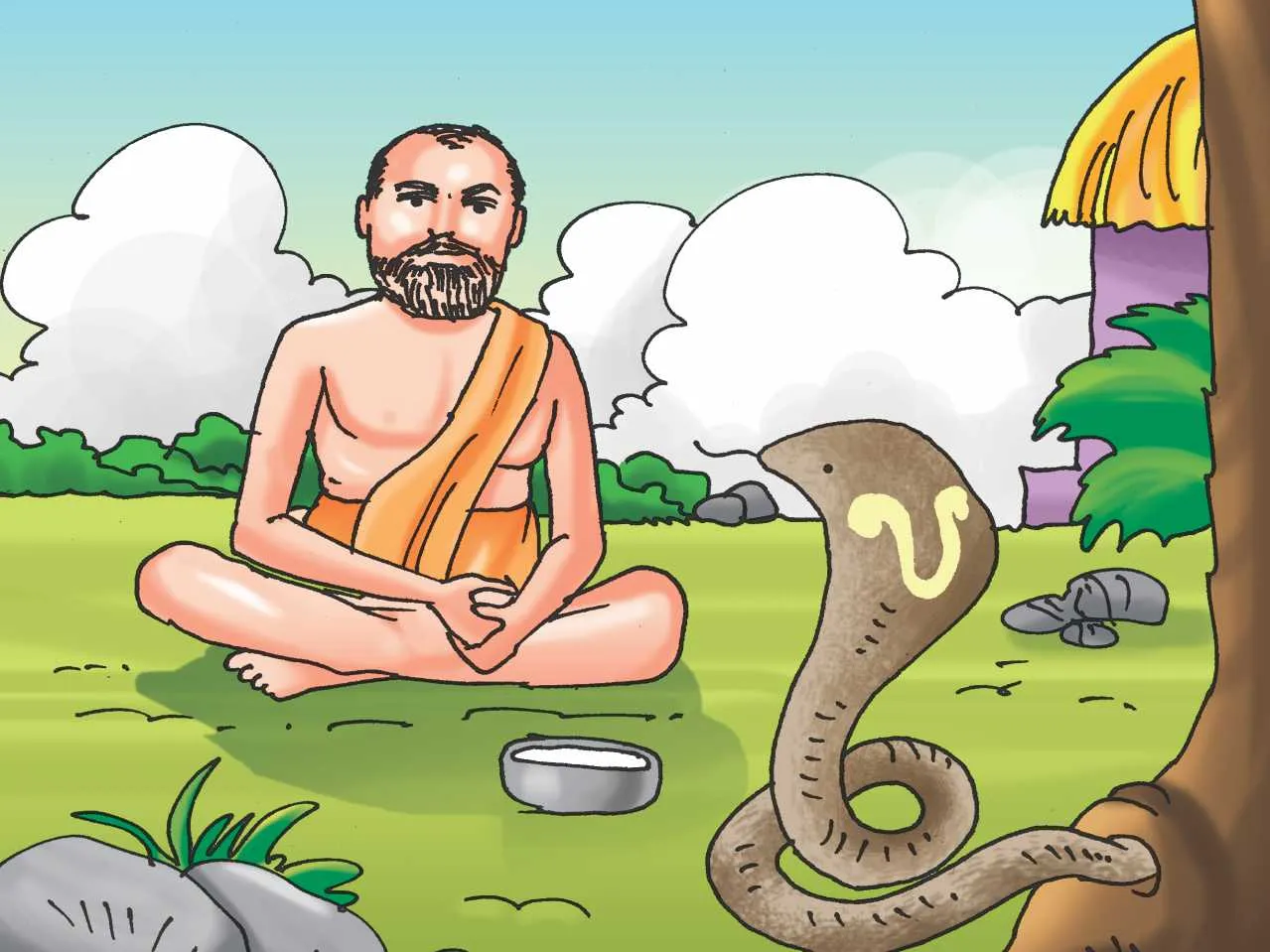 Cartoon image of an Indian Saint