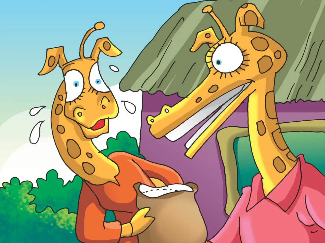 cartoon image of giraffe
