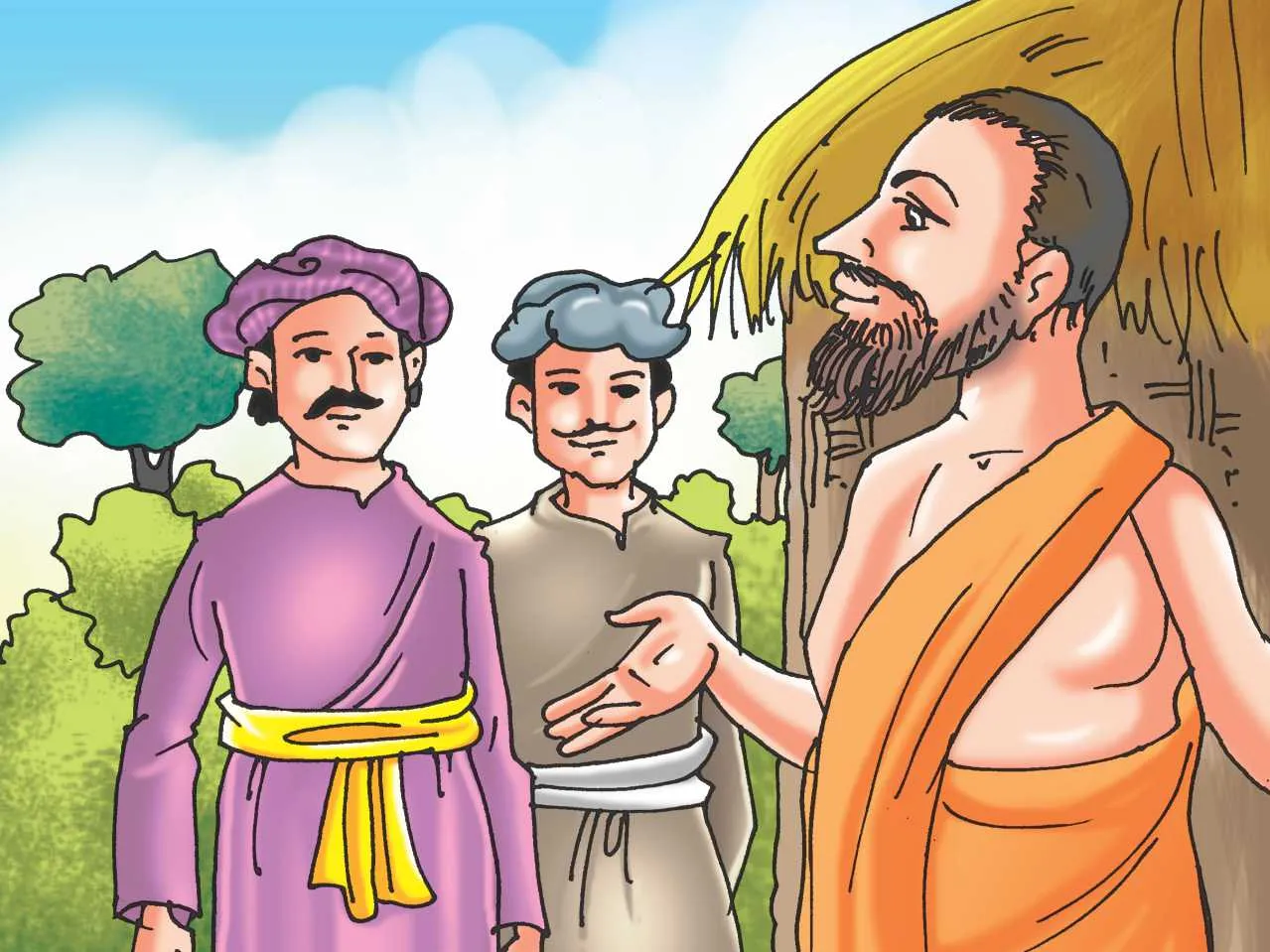 Cartoon image of an Indian Saint