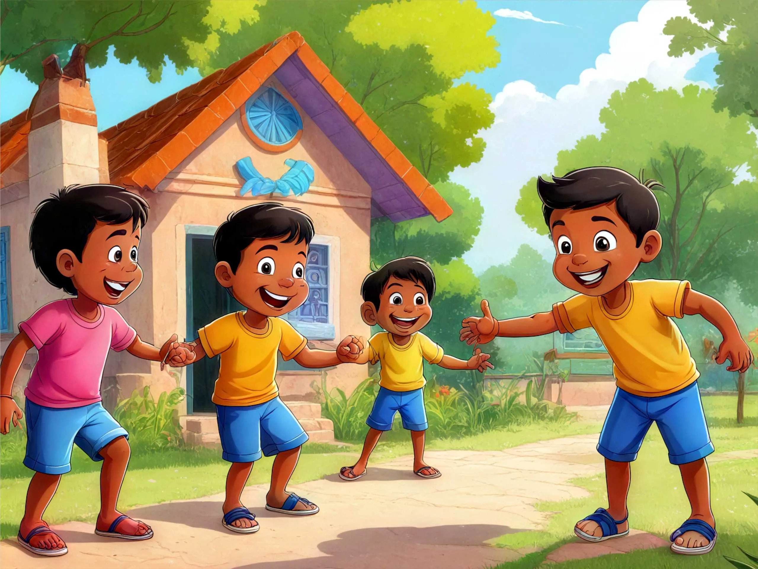 Cartoon image of kids playing