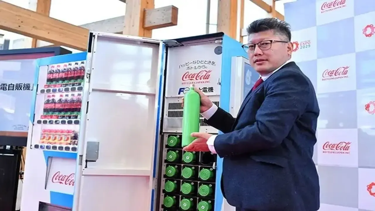 Coke hydrogen powered vending machine