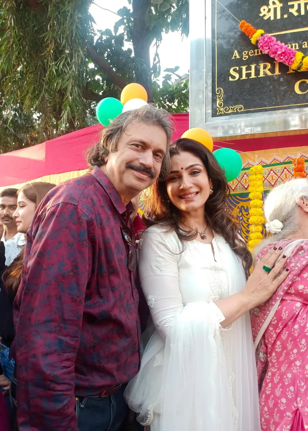 Raveena Tandon (right) with sr. journalist Chaitanya Padukone