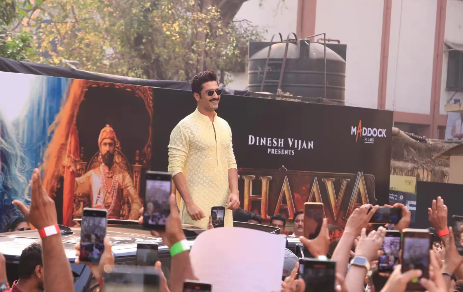 Vicky Kaushal and Rashmika Mandanna reached Dadar for the advance booking poster launch of Chhaava