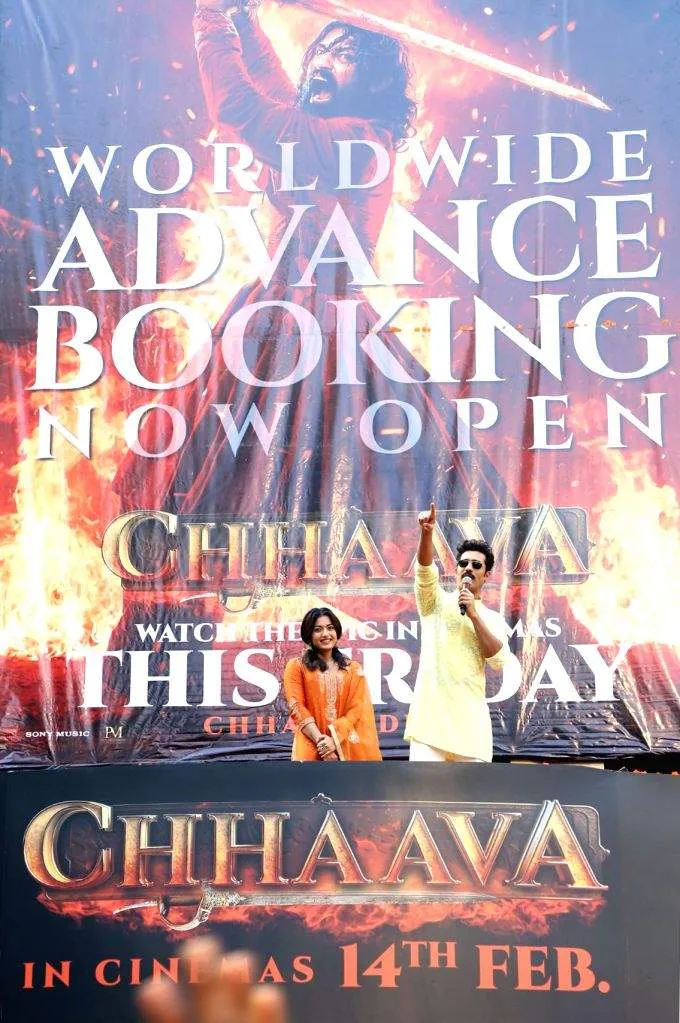 Vicky Kaushal and Rashmika Mandanna reached Dadar for the advance booking poster launch of Chhaava