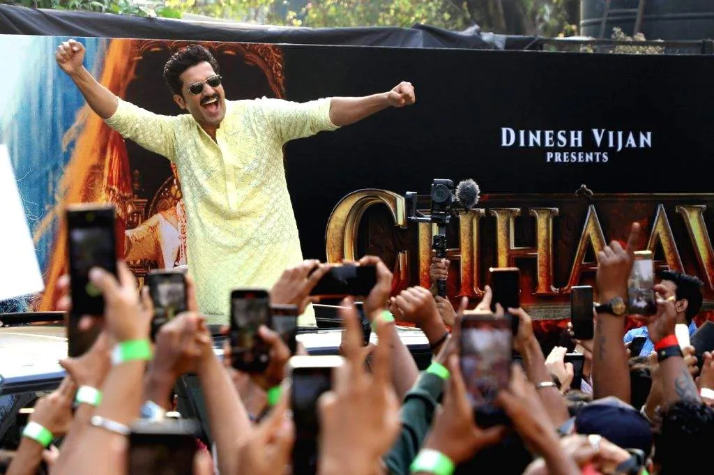 Vicky Kaushal and Rashmika Mandanna reached Dadar for the advance booking poster launch of Chhaava