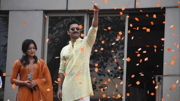 Vicky Kaushal and Rashmika Mandanna reached Dadar for the advance booking poster launch of Chhaava
