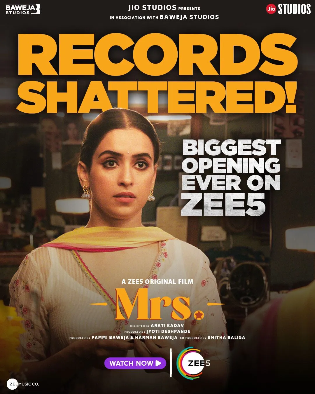 Zee5’s Latest Original Mrs. Starring Sanya Malhotra Clocks the Platform’s Largest Opening Weekend