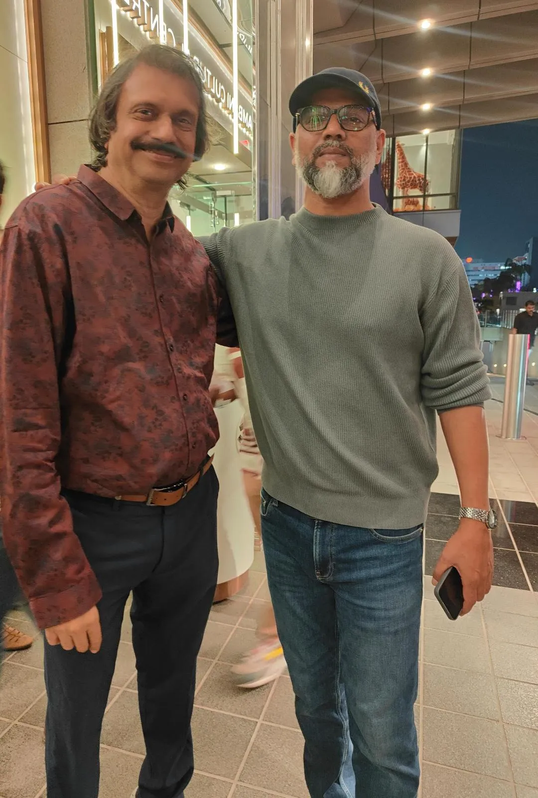 Chhaava Dir Laxman Utekar (right) with sr journalist Chaitanya Padukone
