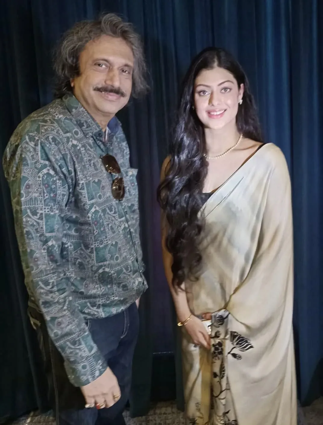 Singer Zanai Bhosle with sr journalist Chaitanya Padukone