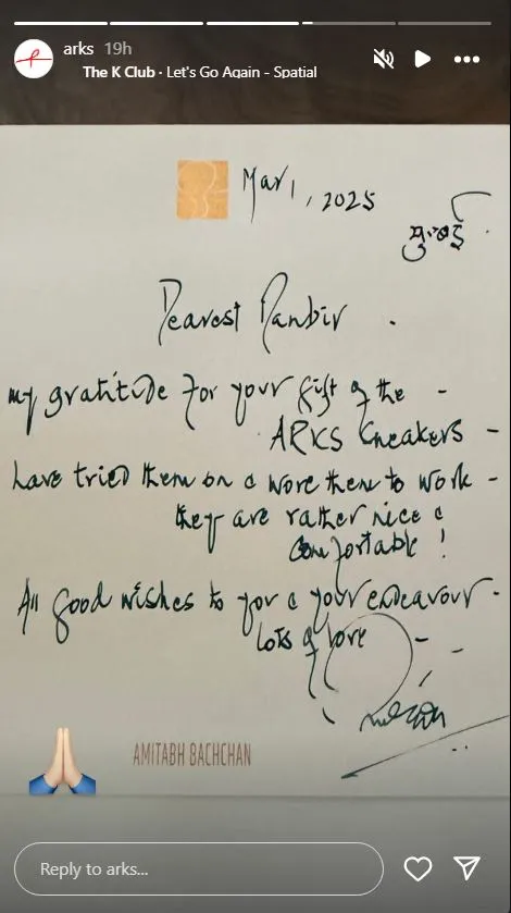 Amitabh congratulates Ranbir for ARKS