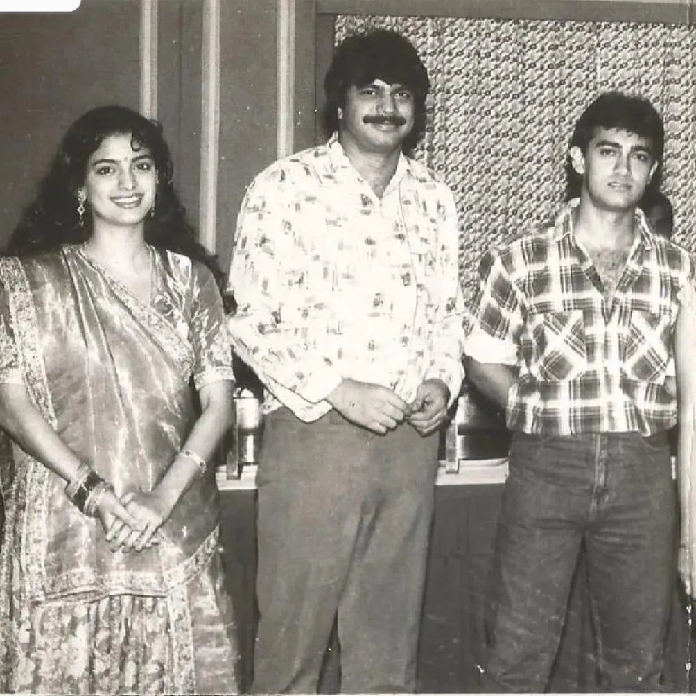Golden memories-Aamir Khan -- Juhi Chawla with journalist Chaitanya Padukone
