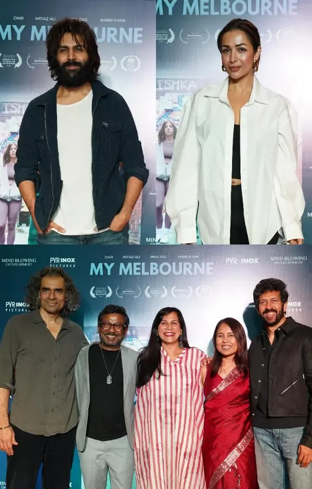 Many celebrities including Kartik Aryan Imtiaz Ali and Malaika Arora were seen at the premiere of My Melbourne
