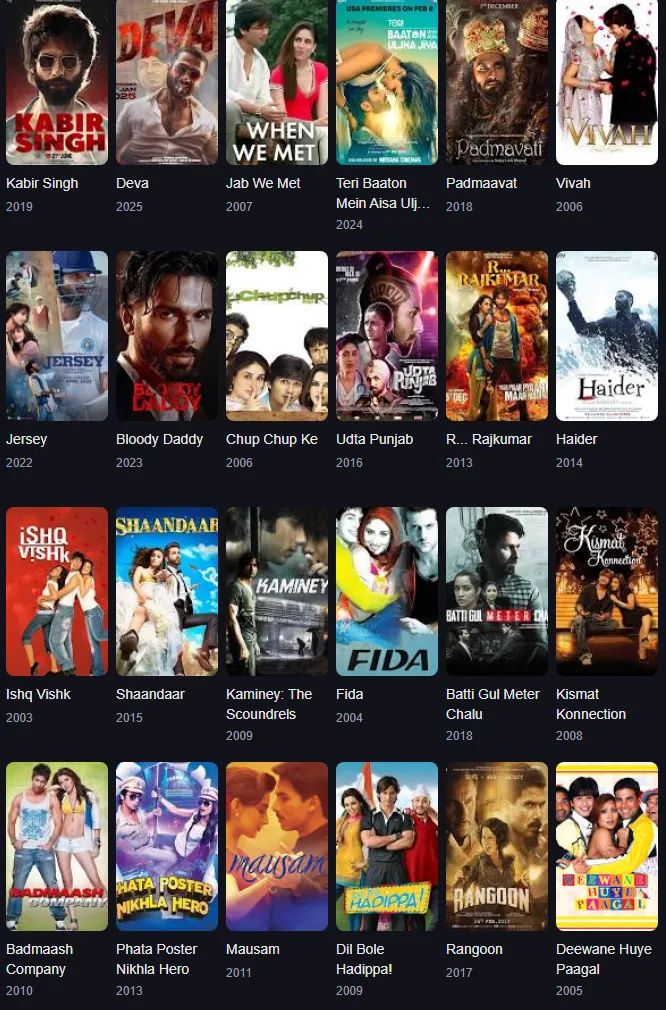 shahid kapoor movies