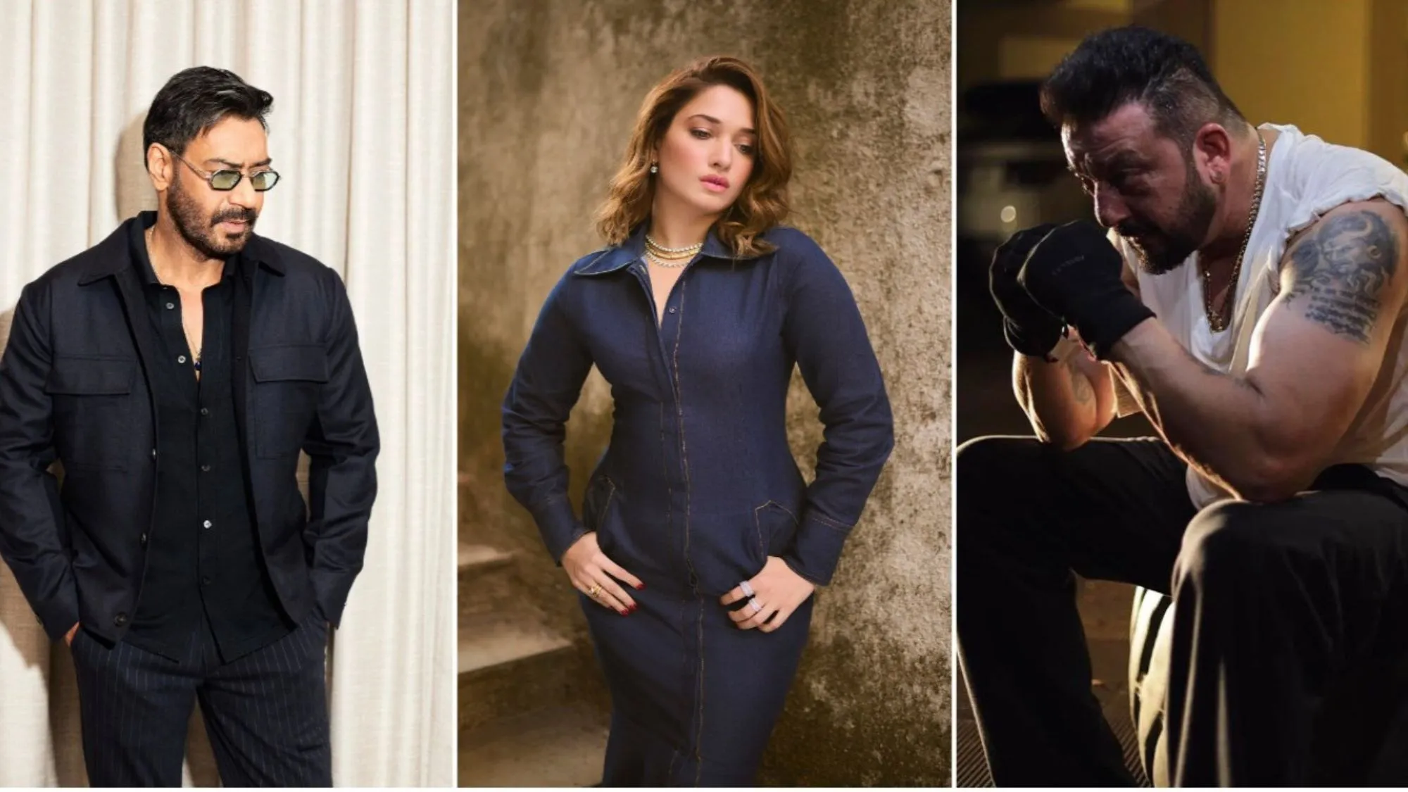 Tamannaah Bhatia, Ajay Devgn and Sanjay Dutt