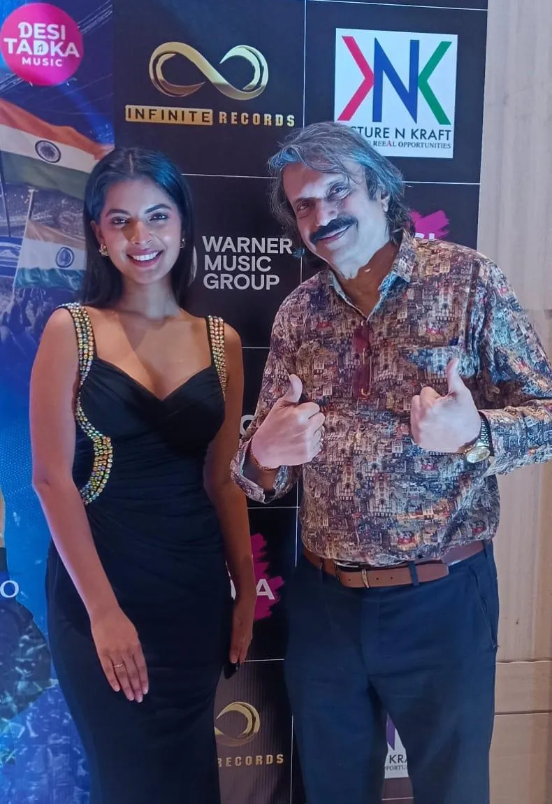 Former 'Miss India' -compere Navpreet Kaur with Chaitanya Padukone