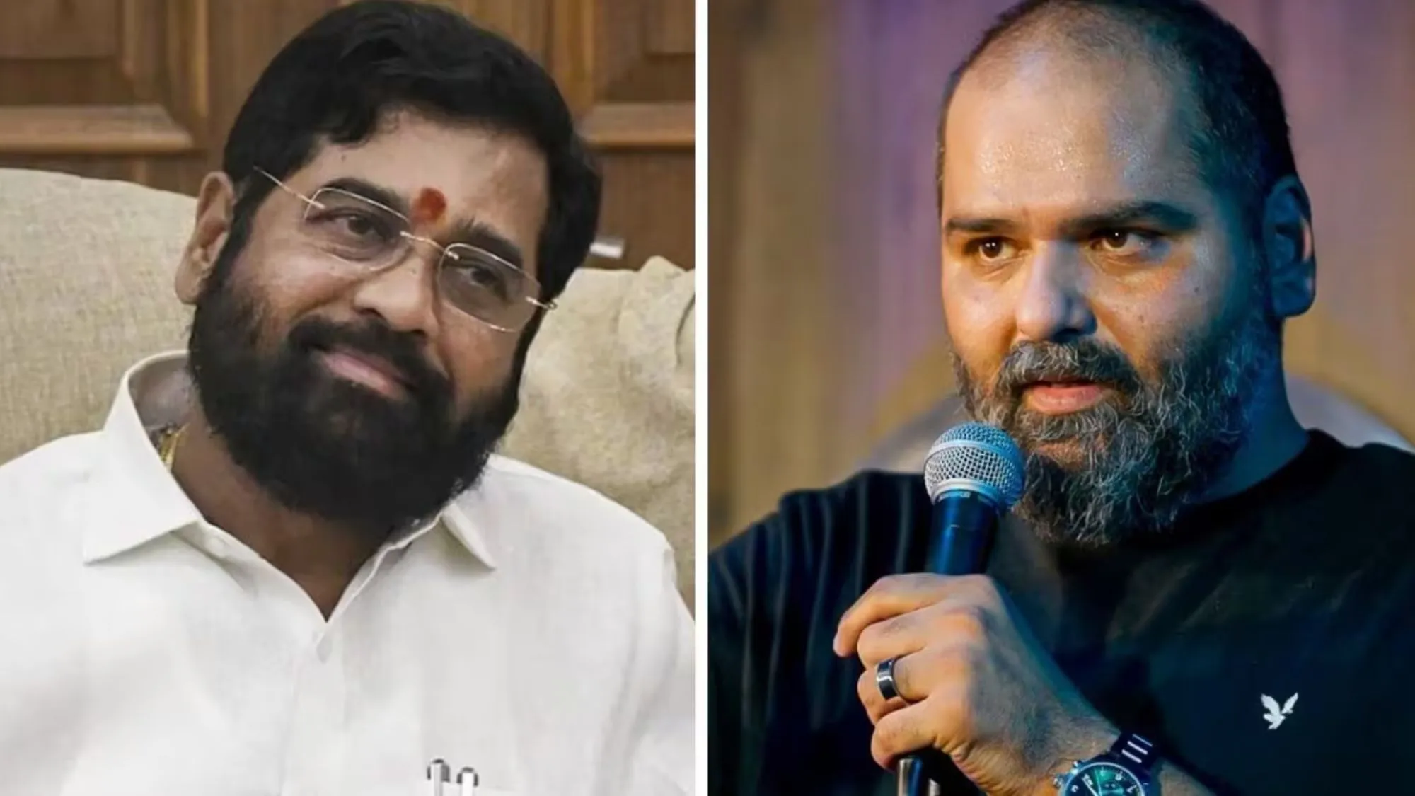 Kunal Kamra and Eknath Shinde 