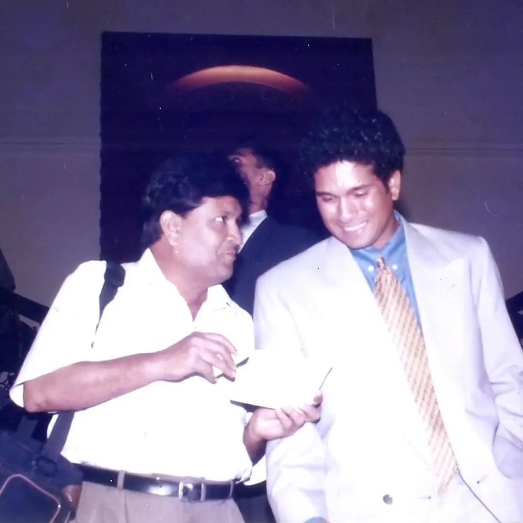 Ashok Punatar and Sachin Tendulkar