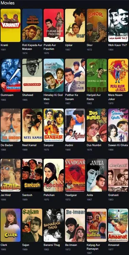 manoj kumar hit movies