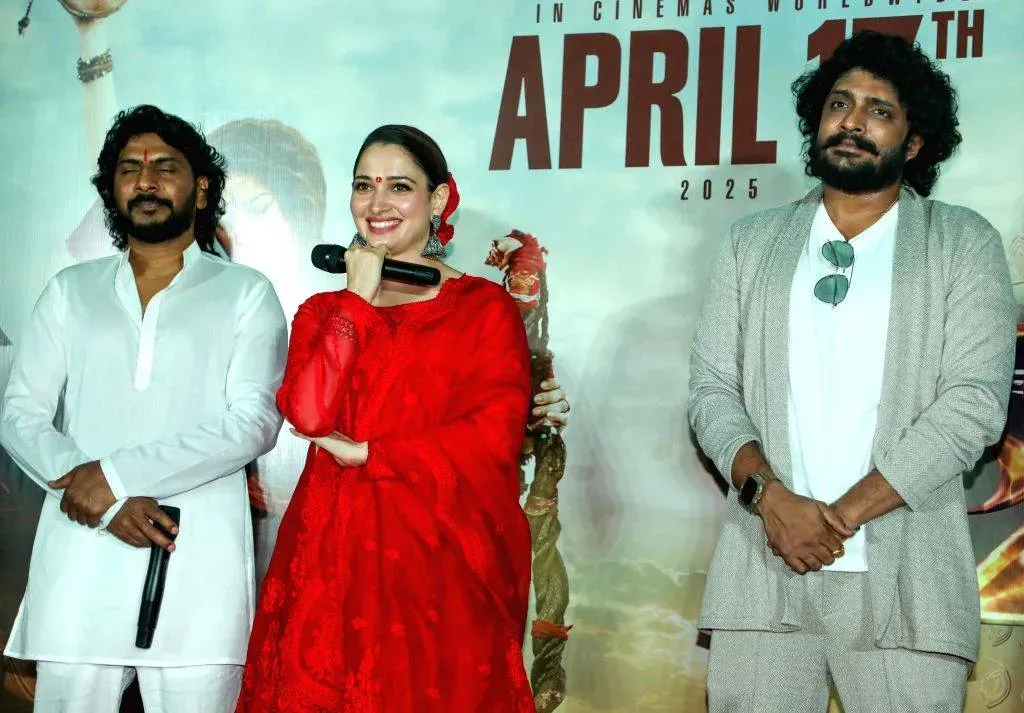 Tamannaah Bhatia arrived at the Odela 2 Trailer Launch event wearing a gajra and a red suit, and told whom she wants to hold in her fist
