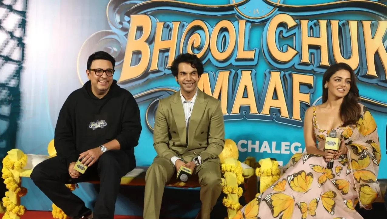 Bhool Chuk Maaf Trailer Launch Rajkummar Rao and Wamiqa Gabbi are too good in producer Dinesh Vijan pre wedding haldi ruckus