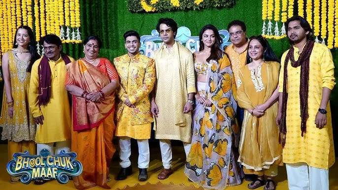 Bhool Chuk Maaf Trailer Launch Rajkummar Rao and Wamiqa Gabbi are too good in producer Dinesh Vijan pre wedding haldi ruckus