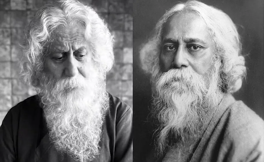 Anupam Kher as Rabindranath Tagore.