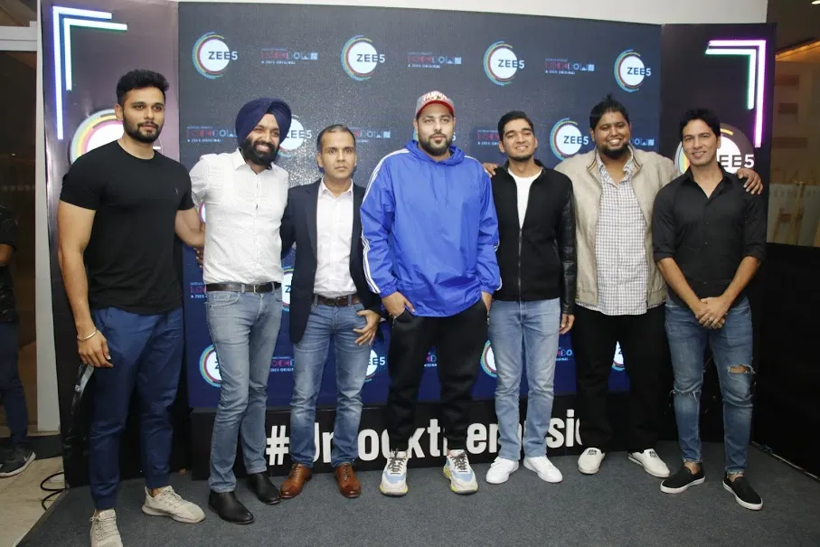 Manish Aggarwal, Business Head, ZEE5, Badshah, Parth, Bryden with guests