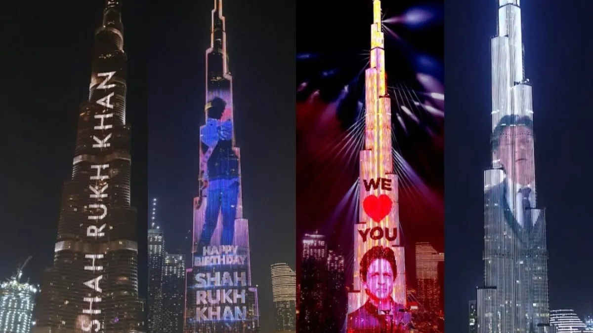 Shah Rukh Khan features on Burj Khalifa and fans are overjoyed to see  Bollywood star's message – India TV