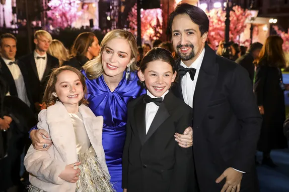 Pixie Davies, Emily Blunt, Lin-Manuel Miranda and Nathanael Saleh