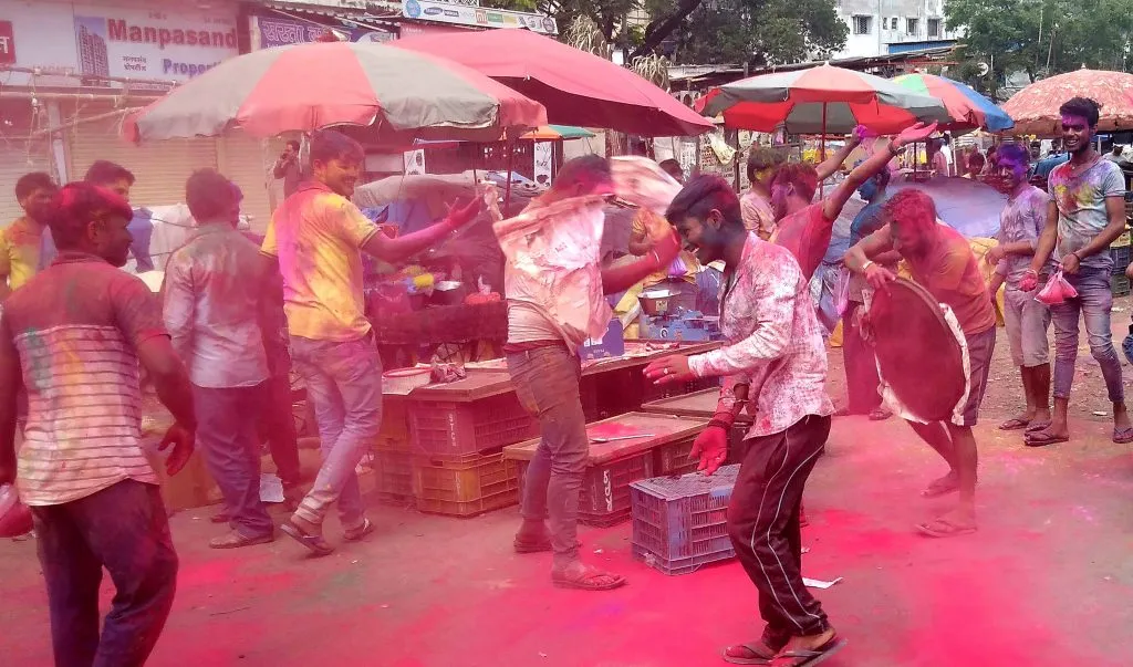 Singer Bappi Lahiri And People Celebrate Holi Festival In Mumbai On Tuesday