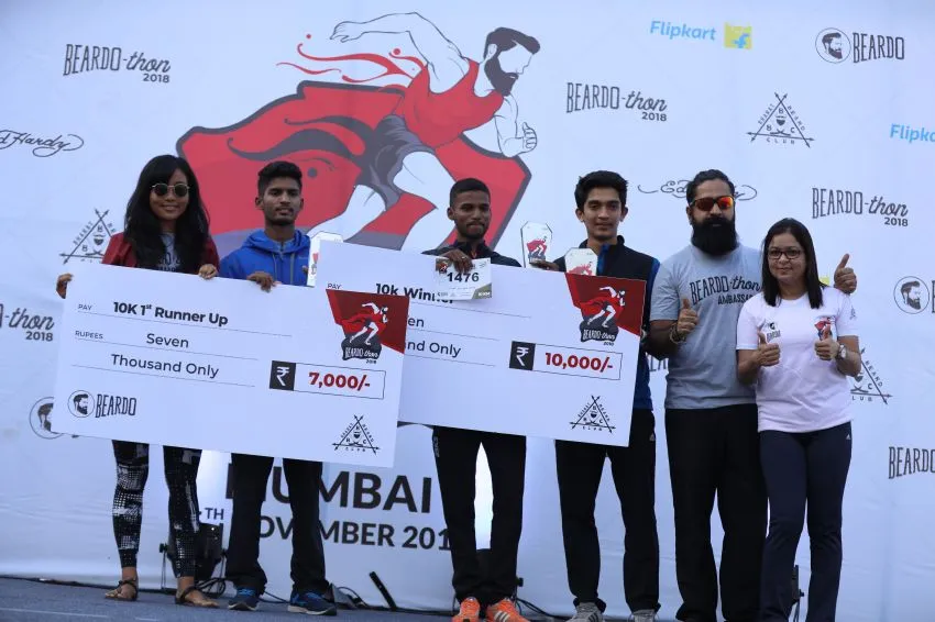 Winner with Ankita Konwar and the Team Beardo