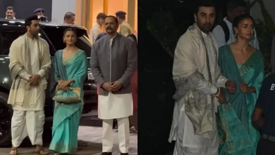 Alia Bhatt stuns in saree, Ranbir wears dhoti-kurta for Ram Mandir  consecration | Bollywood - Hindustan Times